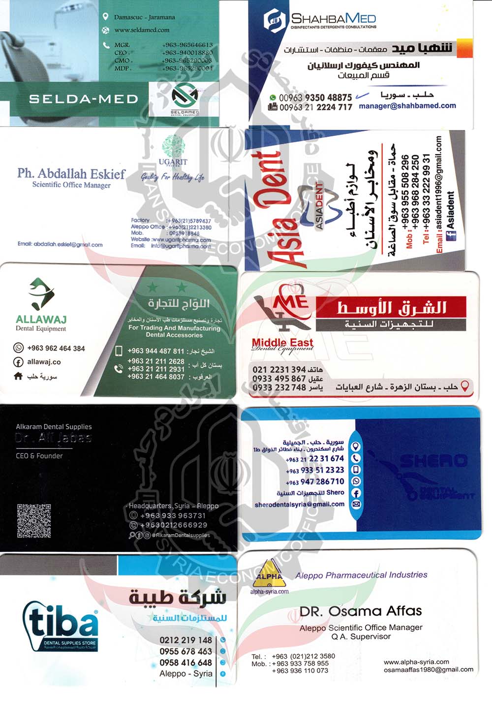 لیست تجار سوریه لیست شرکت های سوریه