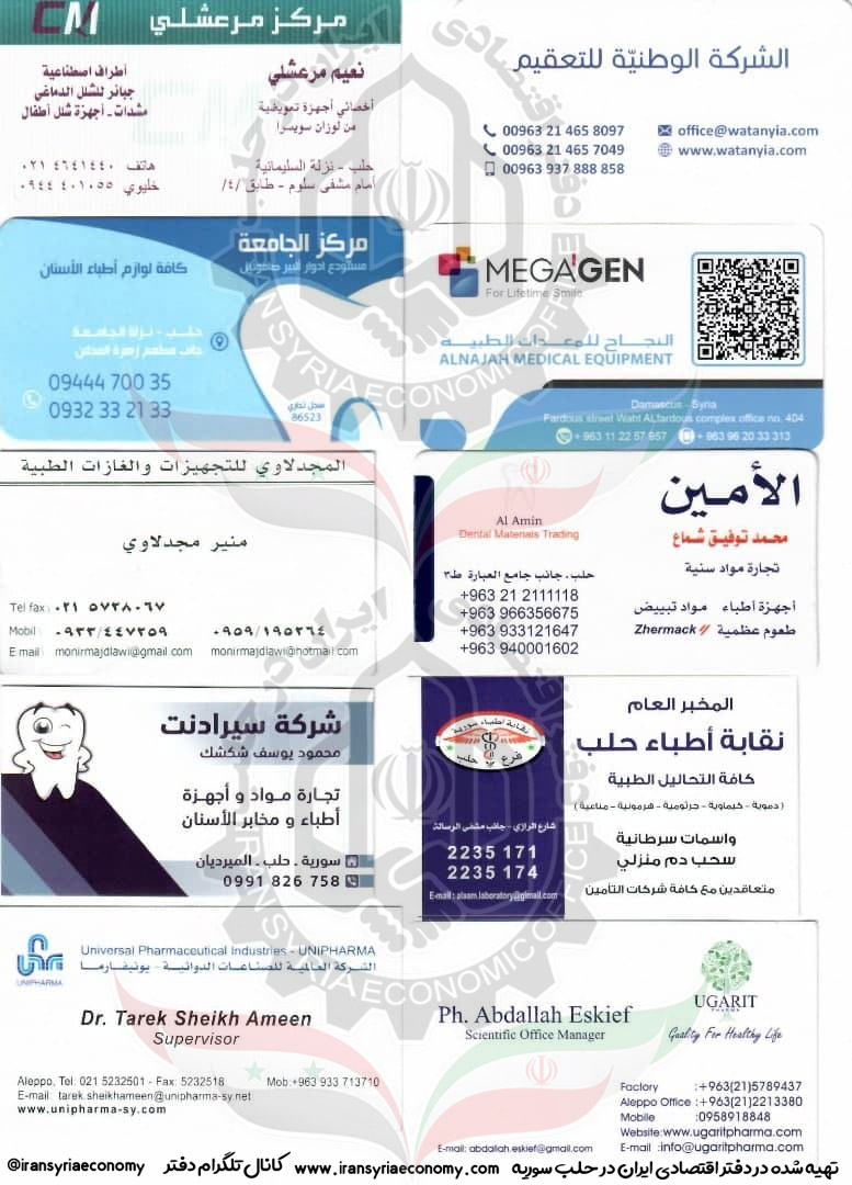 لیست تجار سوریه لیست شرکت های سوریه